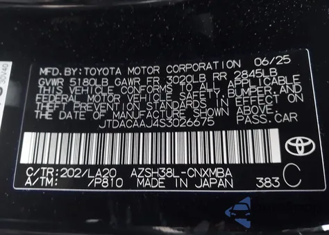 2025 Toyota Crown Signia Xle z USA, uszkodzony, nr VIN JTDACAAJ4S3026675